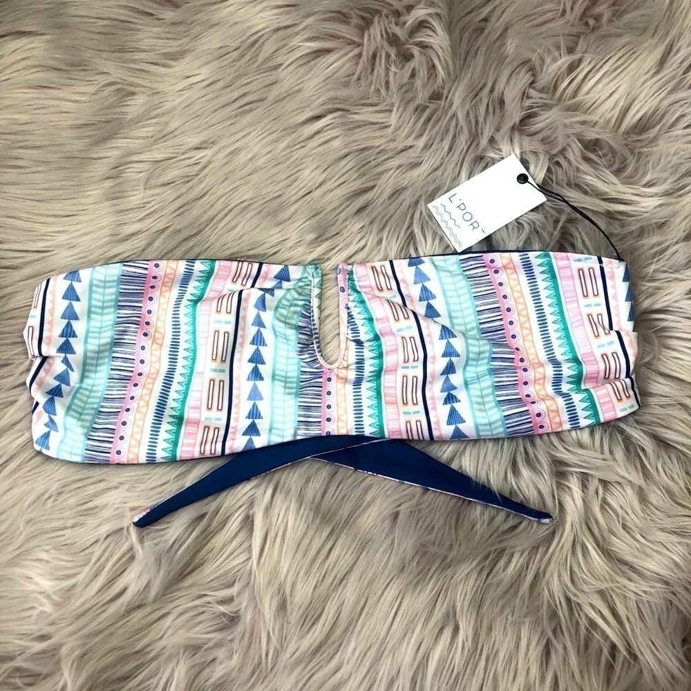 L’PORT Aztec Design Reversible Bandeau Bra
